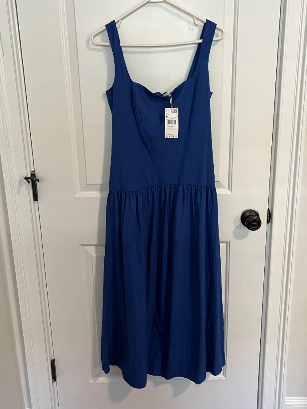 French-Style Low-Waist Midi Dress (Never Worn)